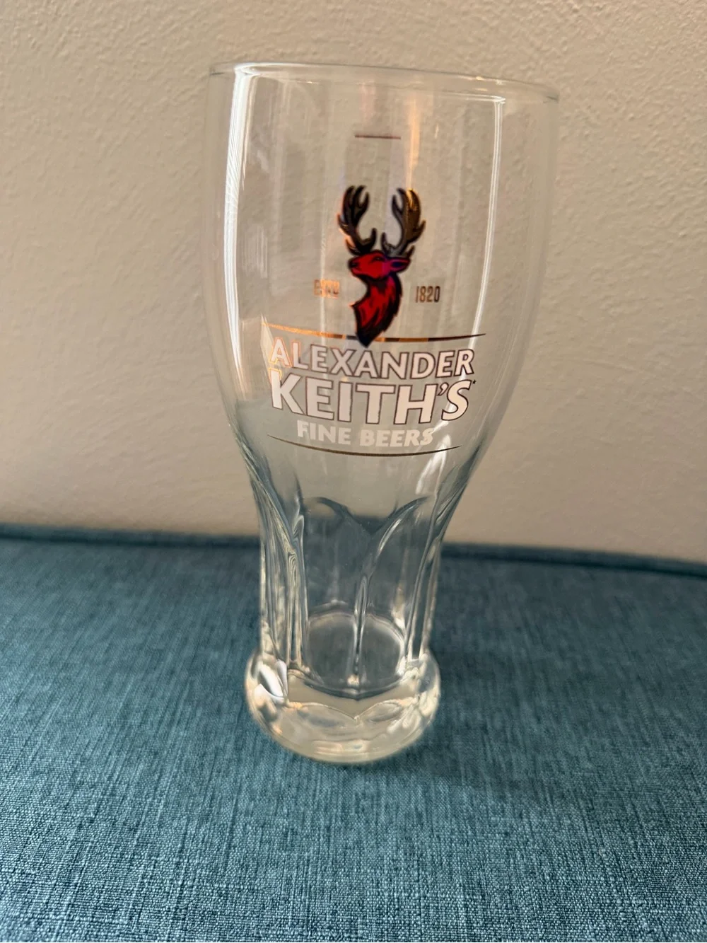 Alexander Keith's Fine Beer Glass with Red Stag Logo